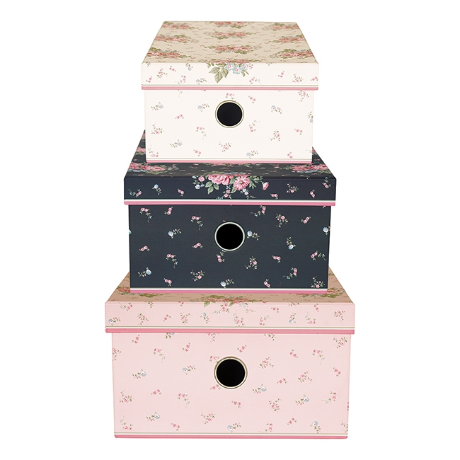 Storage paper box set of 3 assorted Marley pale pink GreenGate