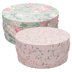 Storage box round Josephine pale mint set of 2 XL