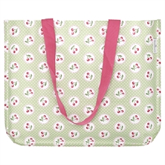 Shopper bag Cherry berry p. green round bottom