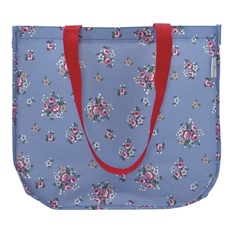 Shopper bag Nicoline dusty blue round bottom