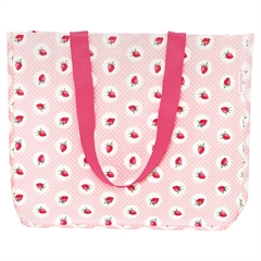 Shopper bag Strawberry pale pink round bottom