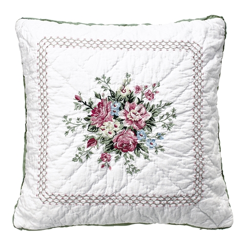 Pudebetræk Aurelia white w/broderi 40x40cm