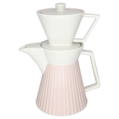 Coffee pot w/filter Alice pale pink