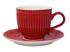 Cup & saucer Alice red