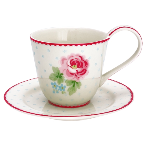 Cup & saucer Lily white