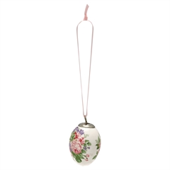 Decorative egg Rose white set of 2 hanging