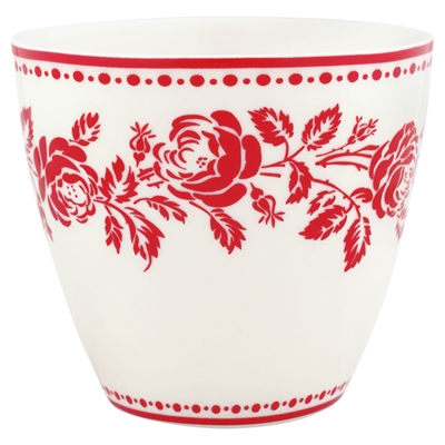 Latte cup Fleur red