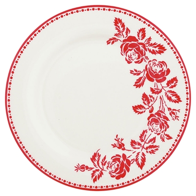 Plate Fleur red