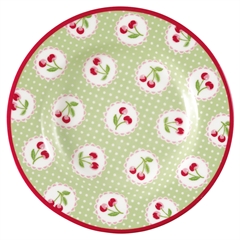 Small plate Cherry berry pale green