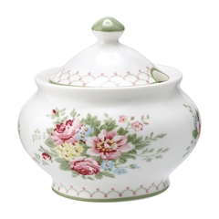 Sugar pot round Aurelia white ~ 1 stk tilbage