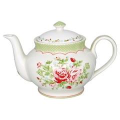 Teapot round Mary white