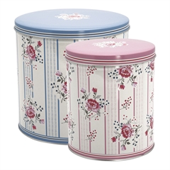 Round box Fiona pale blue set of 2pcs