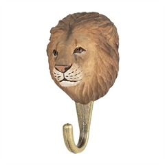 Knage  - Løve (håndskåret i træ) - DekoHook