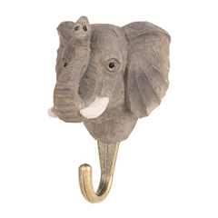 Knage  - Elefant (håndskåret i træ) - Dekohook