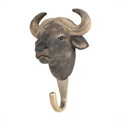 Knage  - Bøffel (håndskåret i træ) - DekoHook