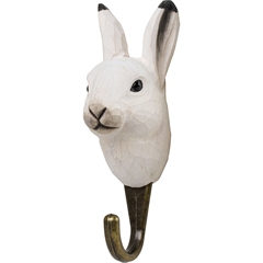 Knage  - Polarhare (håndskåret i træ) - Dekohook