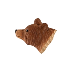 Magnet - Brun bjørn (håndskåret i træ) - Wildlife Garden