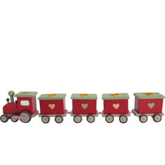  Greengate Candle holder train Abella red - L: 40 cm