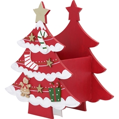 Decoration Christmas tree red medium - L: 8 cm