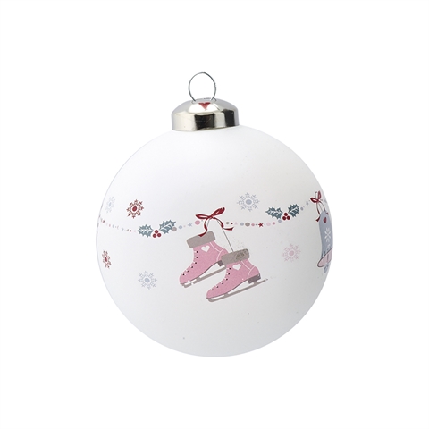 Ball glass Jingle bell white