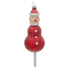 Snowman glass red large