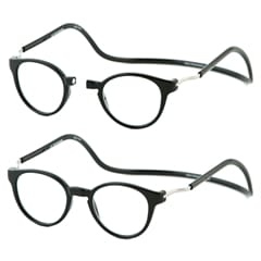 Sort rund læsebriller - CliC Pantos Black