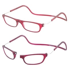 Vision Frosted Red - CLIC læsebrille i dybrød