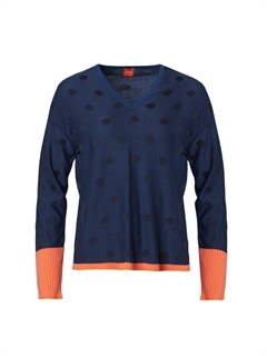 Dolores V-Pullover Blue - du Milde strik