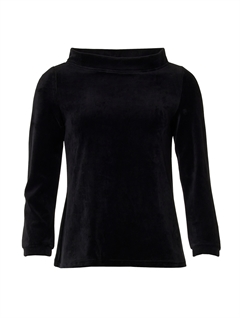 duAlberta Basic Velvet Black - du Milde bluse