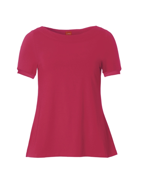 DUALBERTA BASIC SHORT SLEEVE CERISE- du Milde bluse