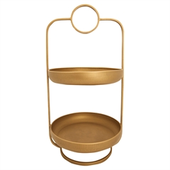 Etagere 2 tiers gold
