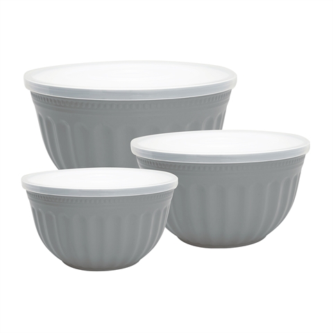 Bowl w/lid Alice grey set of 3 - 1 stk tilbage!