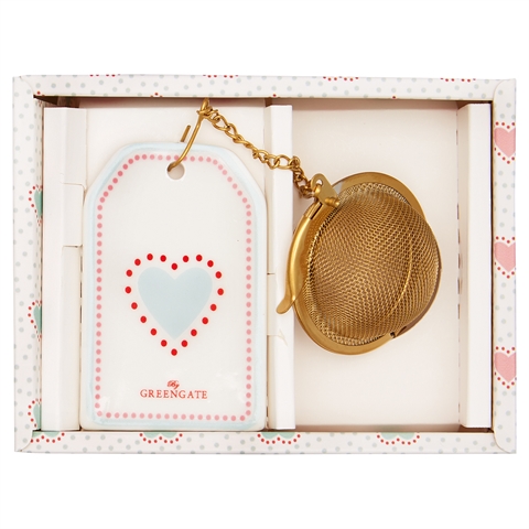 Tea infuser Penny white w/chain