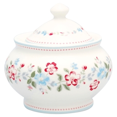 Sugar pot round Sonia white