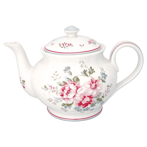 Teapot round Elouise white