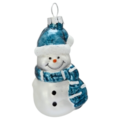 Snowman glass pale blue