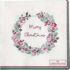 Napkin Merry christmas white small 20pcs