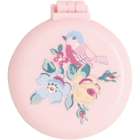 Pocket mirror round w/brush Ellie pale pink