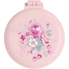 Pocket mirror round w/brush Marie dusty rose