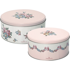 Round box Madison white, set of 2pcs - H: 8/9 cm Ø: 17/20 cm