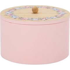 Storage box round Ellie pale pink small - H: 9 cm Ø: 13 cm