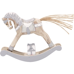 Decoration rocking horse silver small - H: 11½ cm