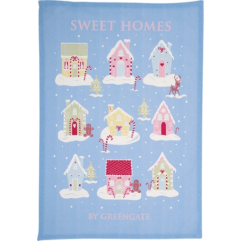 Tea towel piece printed Laura homes dusty blue