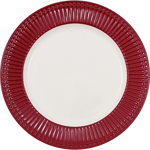 Dinner plate Alice claret red 