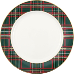 Dinner plate Dagmar check green