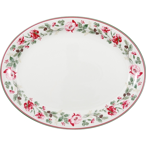 Oval serving plate Leonora white ~ 33 x 25½ cm