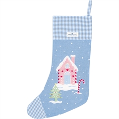 Christmas stocking Laura homes dusty blue