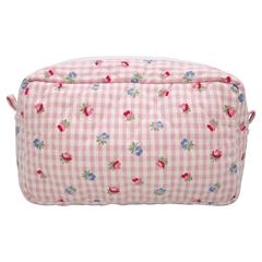 Cosmetic bag large Viola check pale pink