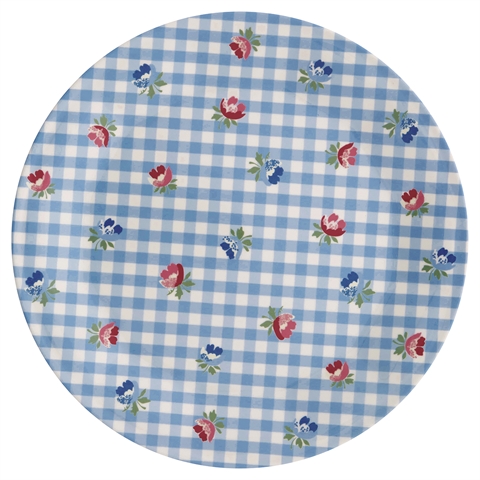 Plate Viola check pale blue (melamin)