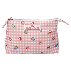 Cosmetic bag Viola check pale pink small